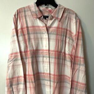 Talbots Misses 100% Cotton Multi Pastel Button Front Shirt.  Size L
